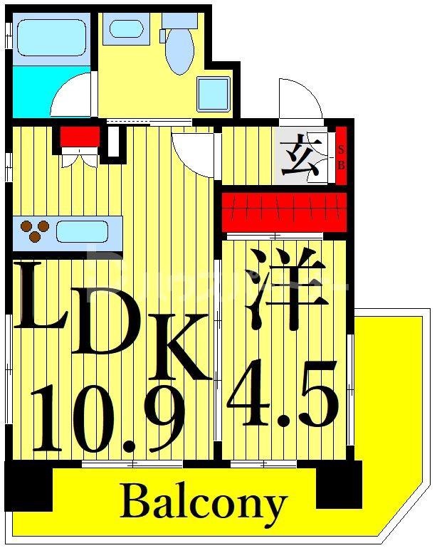 スタジオデン町屋(1LDK/3階)の間取り写真