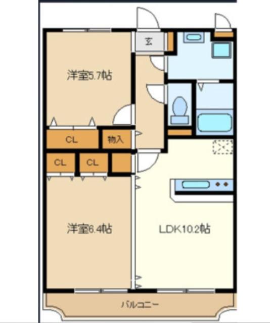 マンションSTELLA(2LDK/3階)の間取り写真