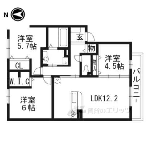 ディアコートⅠ(3LDK/2階)の間取り写真