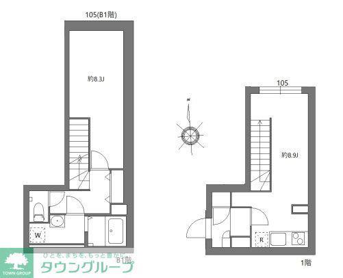 シティウォーク品川中延(1LDK/B1階)の間取り写真