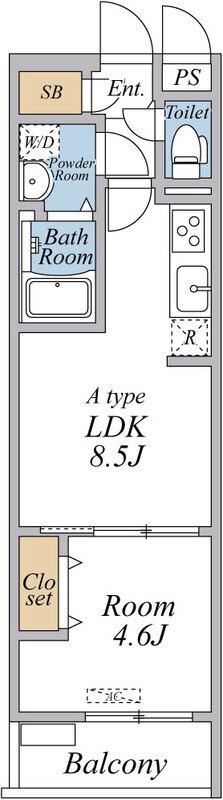 リブリ・品川区南品川(1LDK/3階)の間取り写真