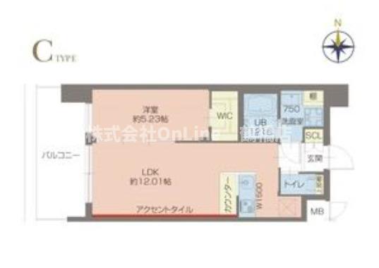 プレジオ玉造(1LDK/5階)の間取り写真