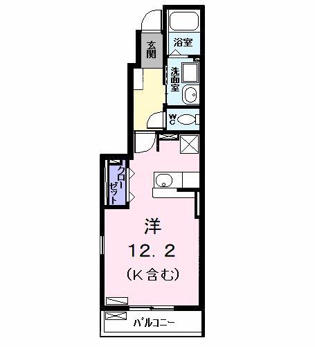 ルミエール(ワンルーム/1階)の間取り写真