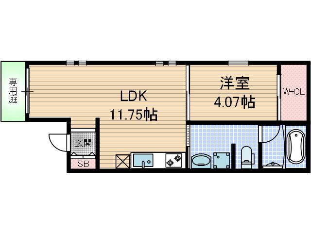 ルシアコート庄(1LDK/2階)の間取り写真