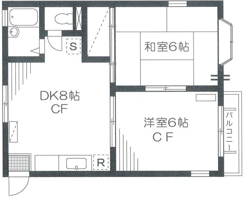 メープルハイツ-砧6丁目-(2DK/2階)の間取り写真