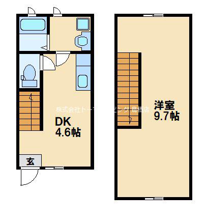 IKKA田代新町(1DK/1階)の間取り写真