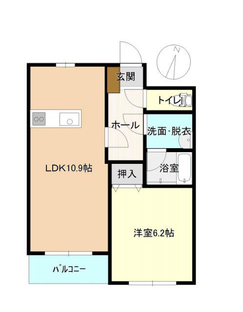 マンションリバーインイースト(1LDK/3階)の間取り写真