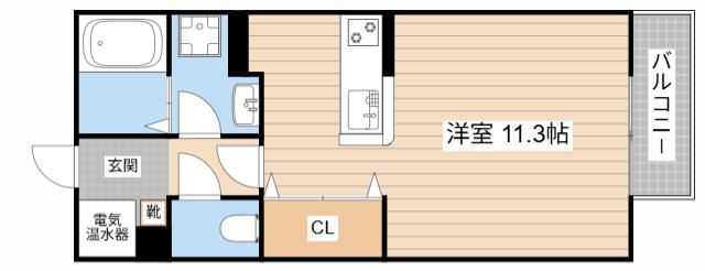 ハイツエイトIV(ワンルーム/2階)の間取り写真