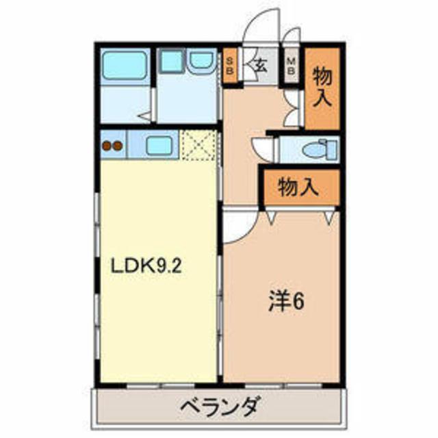 プランドール(1LDK/1階)の間取り写真