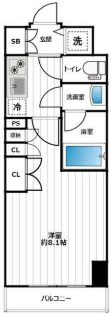 DIPS西川口(1K/5階)の間取り写真