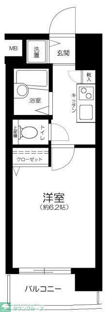 パークウェル大井町(1K/4階)の間取り写真