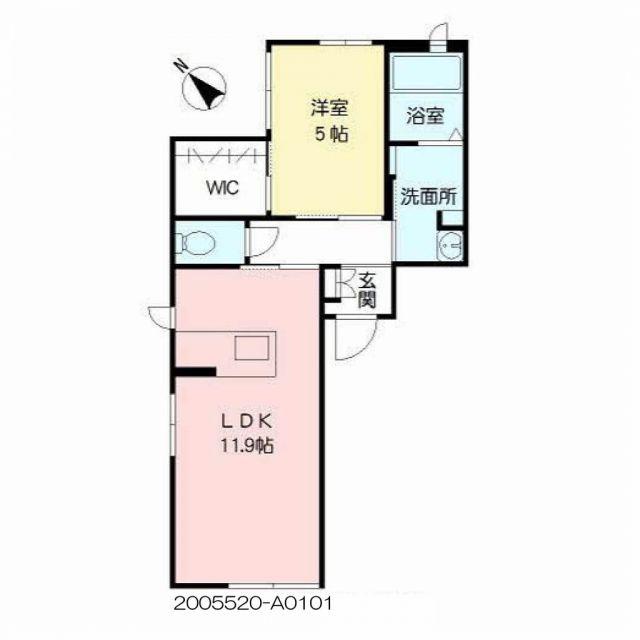 カリーノ.N(1LDK/1階)の間取り写真