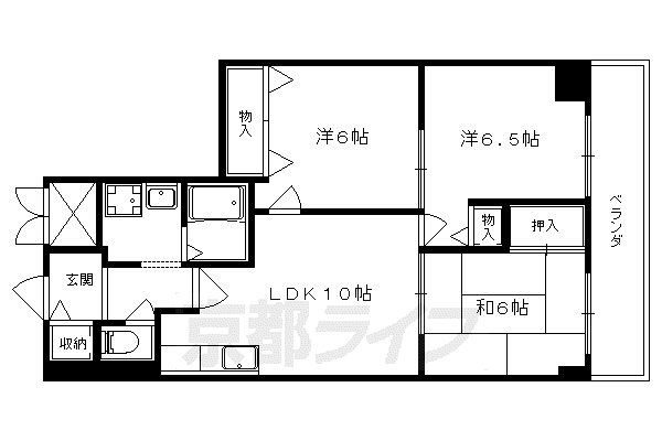 エーデル音羽(3LDK/4階)の間取り写真