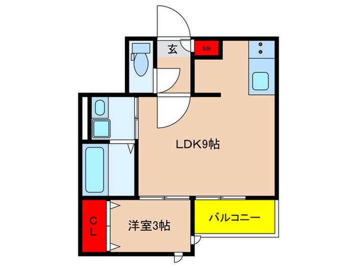 GRANDTIC本笠寺(1LDK/1階)の間取り写真