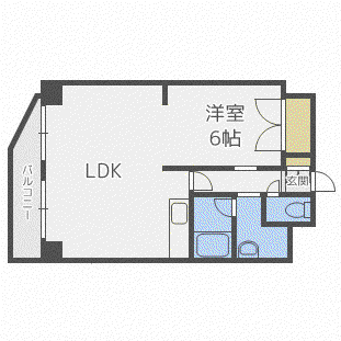 GUFO伏見(2DK/3階)の間取り写真