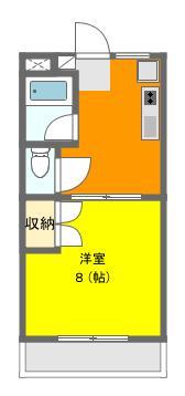 マンション金丸(1DK/2階)の間取り写真