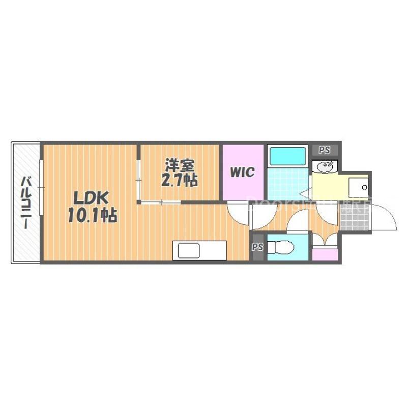 アルティザ東島田(1LDK/1階)の間取り写真