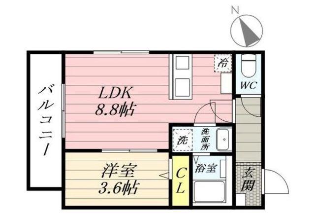 BEST STAGE中神町I(1LDK/3階)の間取り写真