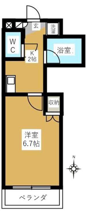 フルーレ下北沢(1K/3階)の間取り写真