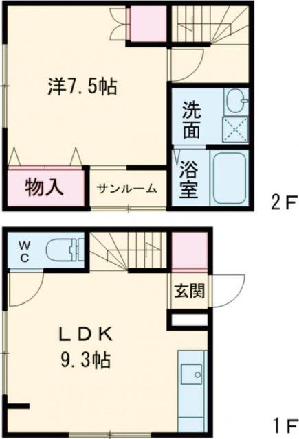 コンフォート花沢(1LDK/1階)の間取り写真