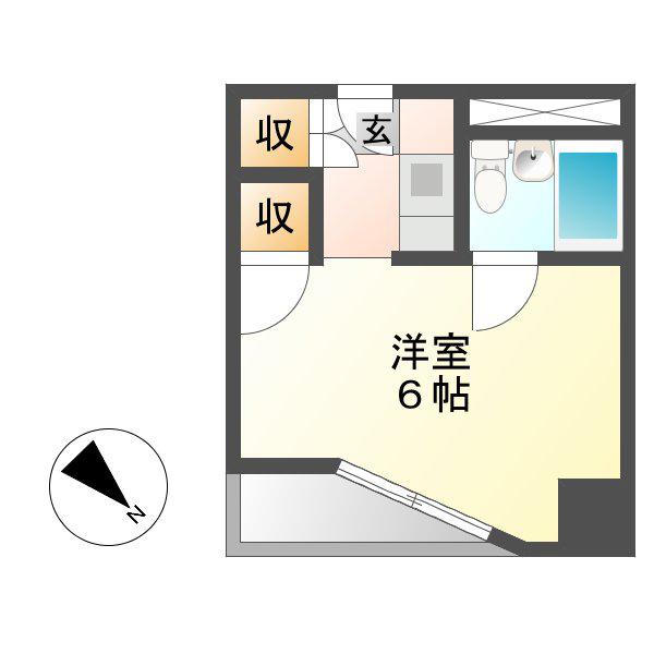 ベルモア堀詰(1K/5階)の間取り写真