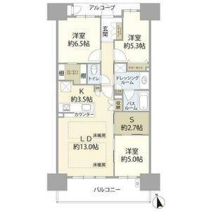 サーパス熊谷銀座セントマークス(3SLDK/4階)の間取り写真