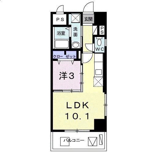 アンドーバーテラス識名(1LDK/7階)の間取り写真
