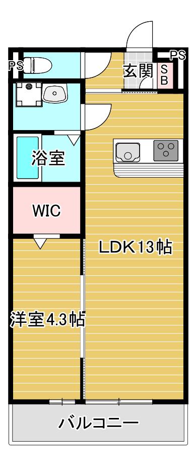 リブリ・メゾン 中宮(1LDK/3階)の間取り写真