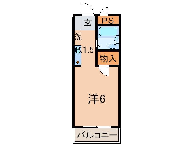 ヴェルドミール(1K/2階)の間取り写真