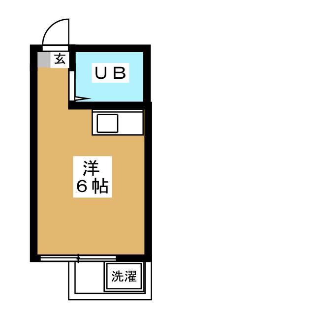 エコーハイツ(ワンルーム/1階)の間取り写真