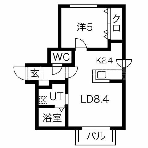 クラリス月寒西(1LDK/3階)の間取り写真