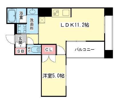 カンファタブル柳橋(1LDK/2階)の間取り写真