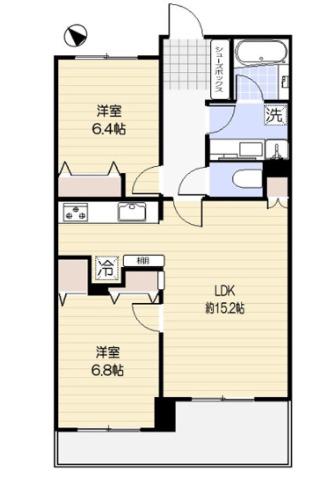 二の坂シティハウス(2LDK/3階)の間取り写真