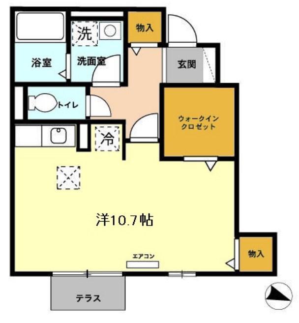 メゾンコートきらり(ワンルーム/1階)の間取り写真