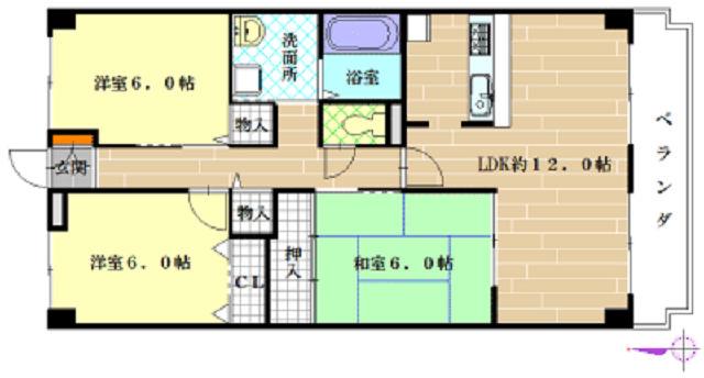 プランドール(3LDK/8階)の間取り写真