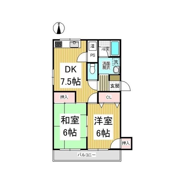 ダイアナ(2DK/3階)の間取り写真