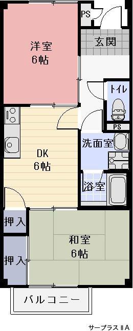 SURPLUS TWO TERASHI(2DK/1階)の間取り写真
