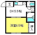 ホワイトコーポ(1DK/2階)の間取り写真
