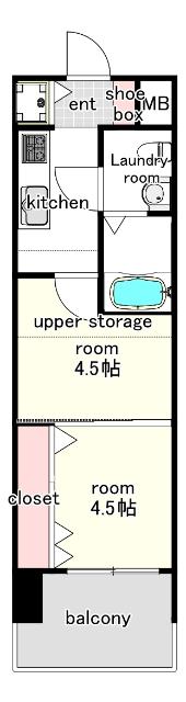 NO48 PROJECT2100博多(2K/9階)の間取り写真