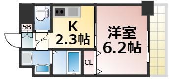 セゾン ラトゥール新今里(1K/4階)の間取り写真
