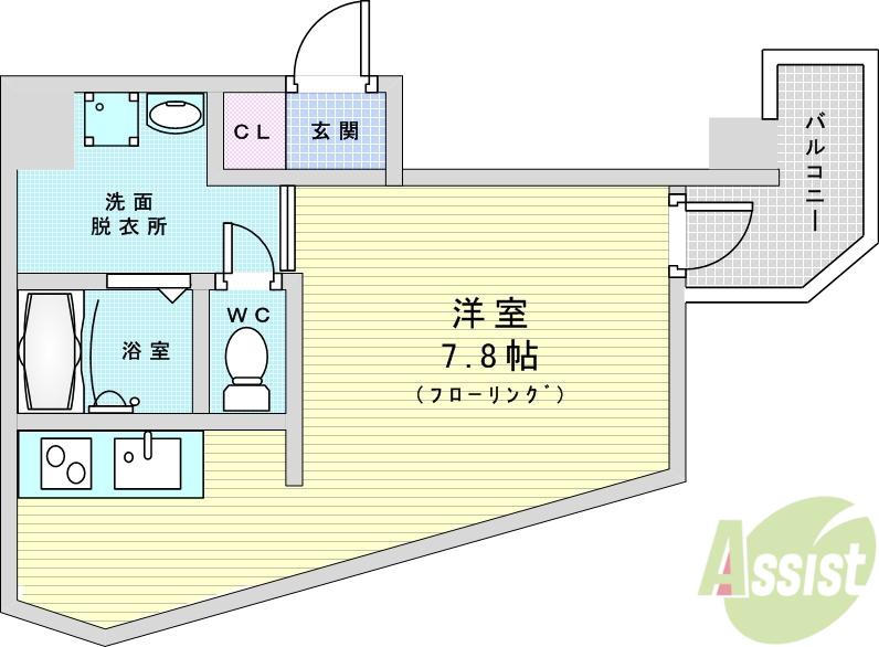 アドバンス新大阪Ⅳ(ワンルーム/7階)の間取り写真