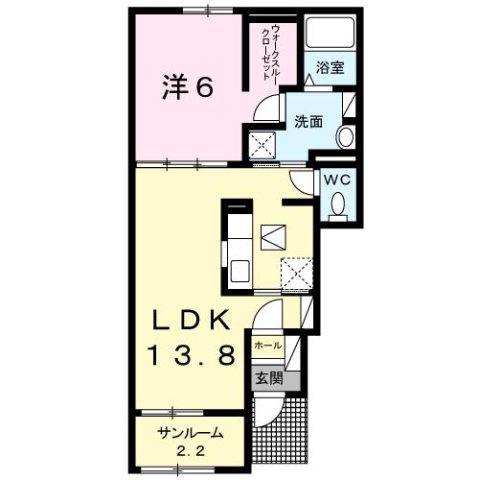 カーサ エスペランサ(1LDK/1階)の間取り写真