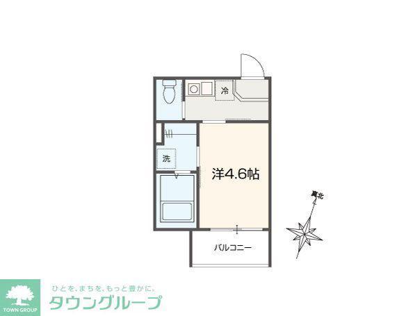 MELLAS北与野(1K/1階)の間取り写真