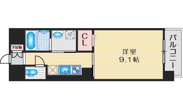 BELLE HARMONIE(1K/3階)の間取り写真