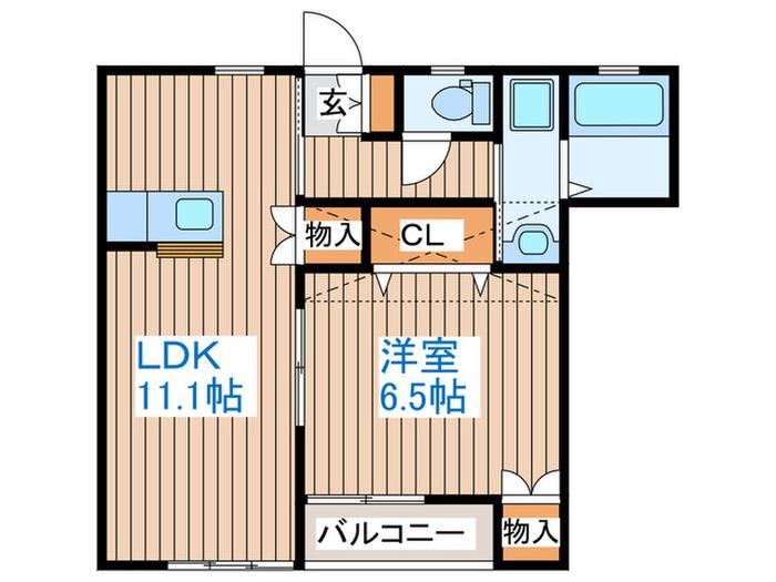 オリゾンG弐番館(1LDK/1階)の間取り写真