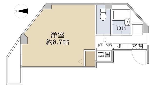 イーリス寺田町II番館(1K/3階)の間取り写真