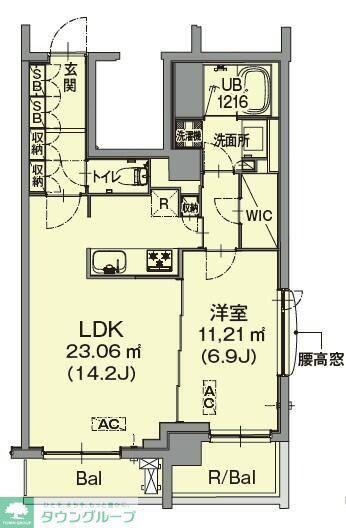 不二美屋III(1LDK/6階)の間取り写真