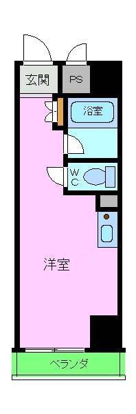 川口ハイツ(ワンルーム/6階)の間取り写真