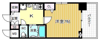 エスリード新梅田(1K/3階)の間取り写真