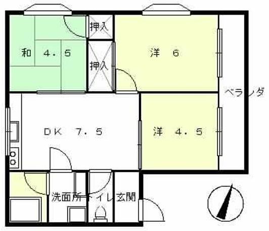 コーポマキ(3DK/2階)の間取り写真